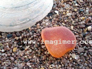 Orange color sea glass rare jewel imagimer