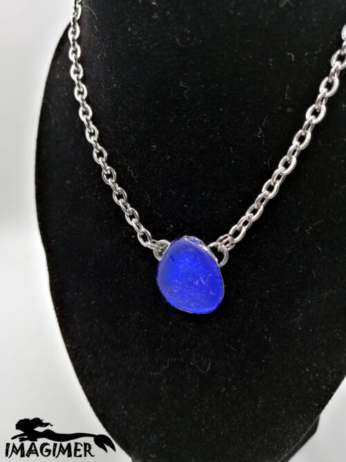 Collier verre bleu